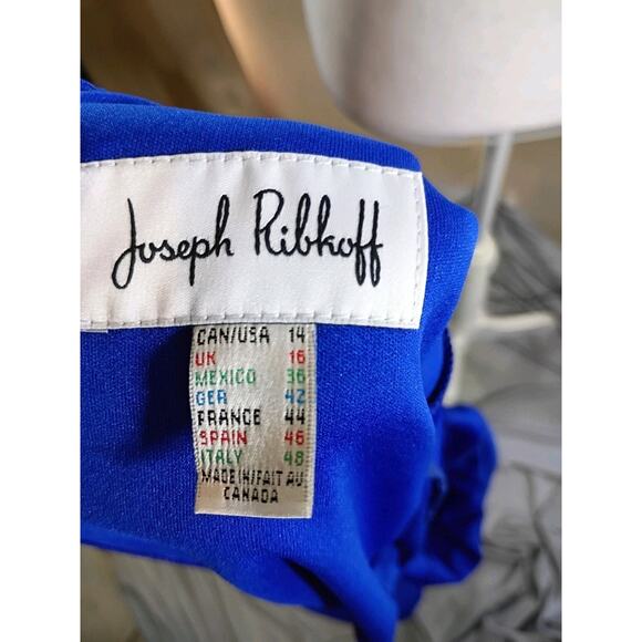 Joseph Ribkoff Dress Blue Laced Up Front Office To Night Out Classic Sz 14 - Picture 6 of 9